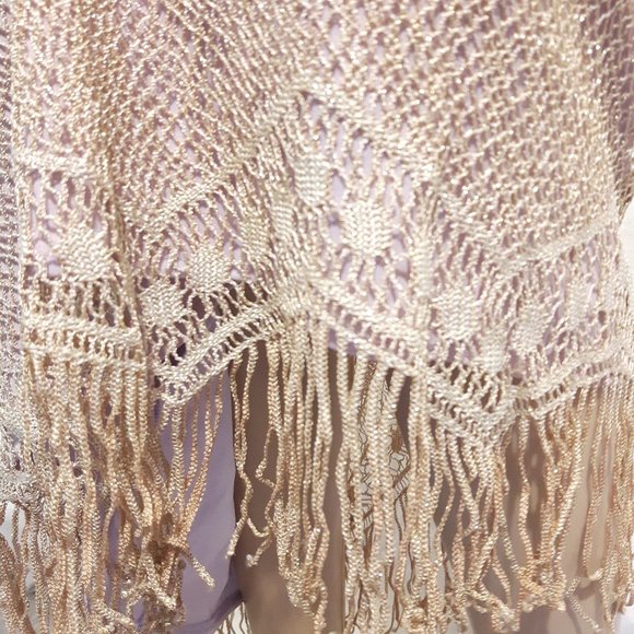 Made In Canada Formal Plus Gown Gold Fringe Plus Size 16 - Picture 4 of 7